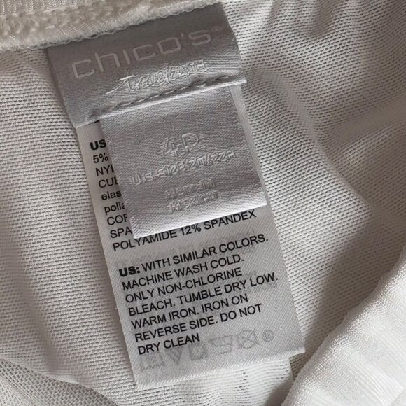 Chicos 4 Travelers White travel knit  Pants line pull on size 2x plus - Picture 2 of 12